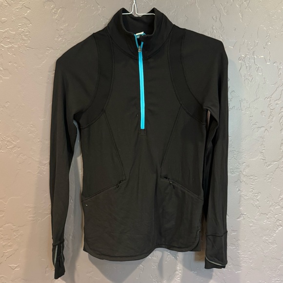 Ivivva (Lululemon Girls) Black Pullover with Blue Zipper - 14 - Picture 1 of 4
